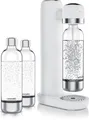 Produktbild: Arendo Wassersprudler, Soda Maker, inkl. 3x 1L PET-Flasche, BPA-frei, fein dosierbar, kompatibel mit 60l CO2-Zylindern, SodaStream Easy/Cool, PET/ABS, weiß