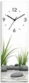 Produktbild: ARTLAND Wanddeko Wanduhr ohne Tickgeräusche Glas Quarzuhr 20x60 cm Rechteckig Lautlos Natur Design Zen Spa Steine Asiatisch Modern T6CD