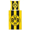 Produktbild: BVB Bettwäsche Blockstreifen BVB Logo 135x200 Borussia Dortmund Fanartikel Shop