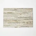 Produktbild: Homescapes 4er-set Leder Tischsets Patchwork-streifen, Je 46 X 30 Cm - Platzsets Grau-gold