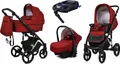 Produktbild: BabyLux® UZO | 4in1 Kinderwagen Set | Chili | Kombikinderwagen | Kinderwagenset | Isofix-Basisst