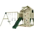 Produktbild: PolarPlay Spielturm Lasse Schaukel Trapezstange Kletterwand Rutsche Grün