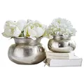 Produktbild: Loberon Vase 2er Set Clément, Zwei Größen, reizvolle Haptik der Oberfläche, Antik-Finish, Blumenvase, Wohn-Accessoire, Wohndekoration, Aluminium, antiksilber