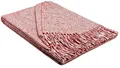Produktbild: STTS International Decke sehr weiches Plaid Wohndecke Kuscheldecke Tagesdecke Palmera 140 x 200 cm (Weiß-Rot (R))
