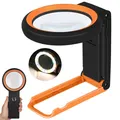 Produktbild: KIBTOY Leselupe mit Licht 18 LEDs 3 Lichtmodi Ständer Faltbar