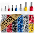 Produktbild: BAURIX® Aderendhülsen Set 1200 Stück – Isolierte Aderhülsen 0,5–10 mm² für Kabel & Leitungen – Farbcodiertes Profi Sortiment nach DIN 46228-4