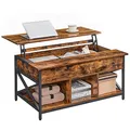Produktbild: VASAGLE Couchtisch rechteckig Spanplatte braun 95,0 x 60,0 x 48,0 / 62,0 cm, 1 St.