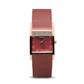 Produktbild: BERING Damen Quarz Uhr | Armbanduhr 26 mm roségoldenes Edelstahlgehäuse und rotes Zifferblatt | Milanaisearmband | Saphierglas | 5 ATM | 10426-363-S