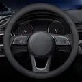 Produktbild: Carodi Neueste Nappaleder Auto Lenkrad Abdeckung, stilvolle rutschfeste Leder Auto Innenraum 15 Zoll Universal (schwarz)