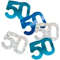 Produktbild: Konfetti blau & silber Zahl 50