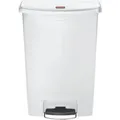 Produktbild: Rubbermaid Tretmülleimer Slim Jim® Step-On, Kunststoff, 90 Liter, Hochwertiger Abfalleimer mit extrem langlebigen Trittpedal, Farbe: weiß 1883561