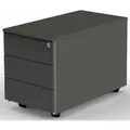 Produktbild: Rollcontainer 3 Schubladen BxTxH 43x80x54cm mit Zentralschloss anthrazit