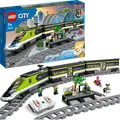 Produktbild: LEGO 60337 City Personen-Schnellzug, Set mit ferngesteuertem Zug, Eisenbahn-Spielzeug mit Scheinwerfern, 2 Wagen und 24 Schienen-Elementen, Geschenk für Kinder, Jungen und Mädchen