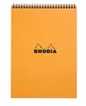 Produktbild: Rhodia 18500C Note Pad mit Doppelspirale, DIN A4, kariert, 80 g, 21 x 29.7 cm, 80 Blatt, orange