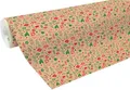 Produktbild: Geschenkpapier Clairefontaine Weihnachtsdekorationen, 1 Rolle mit L 50 m x B 700 mm, 1-seitig bedruckt, Kraftpapier, braun-rot 660342