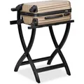 Produktbild: Relaxdays - Kofferständer, klappbar, Gepäckständer mit Wandschutz, HxBxT: 75x60x41 cm, Kofferablage, Hotel, Holz, schwarz