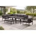 Produktbild: Gardissimo LARINO Alu Ecklounge Gartenmöbel Sitzgruppe mit Ausziehtisch