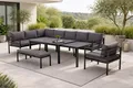 Produktbild: Gardissimo Gartenlounge-Set Larino Gartenmöbelset Tisch ausizehbar Dining Lounge Alu, (Set, 4-tlg., Alu, Ecklounge, ausziehbarer Esstisch, Sessel, Bank, inkl. Auflagen), ausziehbarer Tisch, verstellbares Kopfteil, spiegelverkehrt montierbar