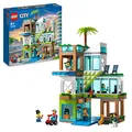 Produktbild: LEGO 60365 City Appartementhaus Set, Konstruktions-Spielzeug mit Eckladen, Wohnzimmer, Küche und Schlafzimmer, mit Scooter, Fahrrad, 6 Minifiguren und Einer Straßenplatte