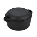 Produktbild: GRÄWE Dutch Oven CI 350 Ø 26 cm – Gusseisen Brat- & Kochtopf 2-in-1 mit Deckel, Induktion & Backofen geeignet, Schmortopf & Bräter für Outdoor & Küche