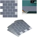 Produktbild: Relaxdays - Fliesenaufkleber, 10er Set, Selbstklebend, Küche & Badezimmer, 30,5 X 30,5 Cm, 3d, Subway Klebefliesen, Grau