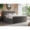 Produktbild: Boxspringbett Polsterbett mit Bettkästen Multipcket Matratze Doppelbett Kopfteil - GOLD 10 KING - 120x200 - Dunkelgrau Velvet - H4 - Dunkelgrau