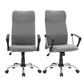 Produktbild: SONGMICS Bürostuhl, 2er Set, ergonomischer Bürostuhl, Drehstuhl, Konferenzraumstuhl, Stoffbezug, Höhen- und neigungsverstellbar, Ladbar bis 120 kg, grau OBN034G01-2