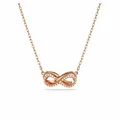 Produktbild: Swarovski Hyperbola Anhänger, Weiße und Rosé Vergoldete Damenhalskette mit Unendlichkeitsmotiv und Strahlenden Swarovski Kristallen