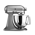 Produktbild: KitchenAid Küchenmaschine - Artisan - Kippbarem Food Processor - Teigknetmaschine mit 3 Zubehör und Schüssel aus Edelstahl - 4.8 L - Kontur silber