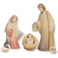 Produktbild: Akantus Krippe Krippenfiguren aus Holz: Heilige Familie (bemalt), holzgeschnitzt, handbemalt, Ahornholz, Made in Südtirol 13 cm