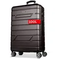 Produktbild: NOWI Koffer Leichter Hartschalenkoffer mit Rollen & Zahlenschloss – Trolley Set schwarz 78 cm