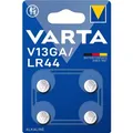 Produktbild: Varta Knopfzelle V13GA / LR44 / LR1154 / AG13, 130 mAh, 4 Stück