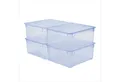 Produktbild: ROTHO Stapelbox Clear Box 18L Aufbewahrungsbox transparent stapelbar mit Deckel (4er-Set, 4 St., Stapelboxset)