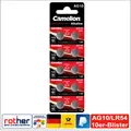 Produktbild: AG10, LR1130, LR54, Knopfzellen Batterien Alkaline 1,5V Camelion im 10er-Pack