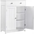 Produktbild: Yaheetech Badezimmerschrank Küchenschrank Kommode Aufbewahrungsschrank mit Schublade und Doppeltür Badezimmer 60 x 30 x 80 cm LBH Weiß