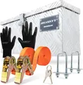 Produktbild: Aluminiumbox Set inkl. 2x Spanngurte Ratsche & Handschuhe Transport Werkzeug