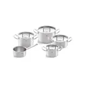 Produktbild: Fissler Original-Profi Collection/Edelstahl-Kochtopfset, 5-teilig, Töpfe mit Metall-Deckel (3 Kochtöpfe,1 Bratentopf 1 Stielkasserolle-deckellos) - Induktion