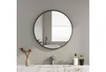 Produktbild: Boromal Wandspiegel Spiegel Rund Schwarz Wand Badspiegel Metall Rahmen Flurspiegel, für Badzimmer/Ankleidezimmer/Wohnzimmer,unbrechbarer Spiegel