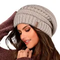 Produktbild: Damen Beanie Mütze Warme Wintermütze mit Weichem Innenfutter Gefütterte Stric...
