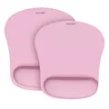Produktbild: TECKNET Mauspad mit Gelkissen, Memory Foam Mousepad Ergonomisches Wasserdicht Komfort Mausmatte mit Handgelenkpolster Handauflage für Alle Maus Offfice Heim Computer Laptop, Pink, 2 Pack