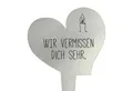Produktbild: younikat Dekofigur Grabstecker aus Edelstahl I Grabschmuck Herz 17,8 cm I you0083