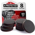Produktbild: X-Protector Antirutsch Pads 8 Stück 50 mm - Antirutsch Gummi Selbstklebend - Prämie Rutschhemmer für Möbel - Ideal Anti-rutsch Gummi - Dicker Möbelstopper - Antirutschpads für Möbel & Gegenstände!