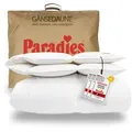 Produktbild: Paradies Gänsedaunenbettdecke Gabi 90, Daunendecke 135x200 cm, 155x220 cm und 200x200 cm, Füllung: 90% Daunen, 10% Federn, Bezug: 100% Baumwolle, warme Winterdecke 155 x 220cm, Made in Germany 155 cm x 220 cm