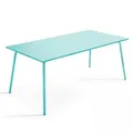 Produktbild: Oviala Business Rechteckiger Gartentisch aus türkisfarbenem Metall 120 cm - Oviala