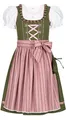 Produktbild: Nübler Dirndl Mädchen NABILA - 3-teiliges Set inkl. Dirndl Kleid, Trachtenbluse & Schürze in Oliv/Rosa, hochwertige bayerische Tracht, Bezauberndes Blumenmuster, ideal für Feste und Feiern, Größe:74