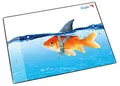 Produktbild: Läufer 46649 Schreibtischunterlage Goldhai Fisch, 53x40 cm, rutschfeste Schreibunterlage für Kinder, Zubehör für Kinderschreibtisch, mit transparenter Seitentasche