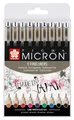 Produktbild: Pigma Micron 05 Fineliner-Set mit 9 Farben | wasserfeste Tinte Größe 05 045 m...
