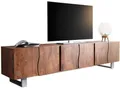 Produktbild: DELIFE Lowboard Live-Edge, Akazie Braun 220 cm 6 Türen Massivholz Baumkante Lowboard