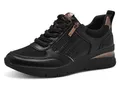 Produktbild: Keilsneaker TAMARIS, Damen, Gr. 39, bunt (schwarz, kupferfarben), Lederimitat, Textil, unifarben mit Farbeinsätzen, Schuhe Sneaker, Freizeitschuh, Halbschuh, Schnürschuh mit Außenreißverschluss