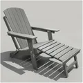 Produktbild: osoltus Adirondack Stuhl bis 150kg | Canadian Deck Chair | recycletes Plastic mit Holzstruktur | 3-Fach Verstellbarer Rückenlehne | ausziehbares Fußteil grau